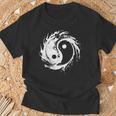 Ying Yang Flowtate 瞑想 水彩画 太極拳 メンズ レディース Tシャツ 高齢者への贈り物