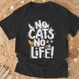 「No Cats No Life」 母の日 バレンタインデー 猫 母 Tシャツ 高齢者への贈り物