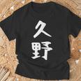 【久野】苗字 名字 家族お揃い ギャグ ネタ ウケ狙い 面白い 名前 おもしろ Tシャツ 高齢者への贈り物