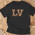 かわいい 文字 Lv イニシャル 名前 ヒョウ チーター動物 長袖tシャツ Tシャツ 高齢者への贈り物