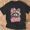 かわいいけど野生的な面白いアライグマの弓ミームかわいい動物のユーモア 長袖tシャツ Tシャツ 高齢者への贈り物