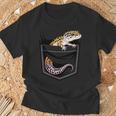 かわいいヒョウゲッコ トカゲ爬虫類 ヒョウ ヤモリのお父さん用 長袖tシャツ Tシャツ 高齢者への贈り物