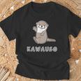 ゆるカワウソさん まるくん『はろー』 コツメカワウソ かわいい キャラクター イラスト Tシャツ 高齢者への贈り物