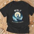 オオカミは私の精神 野生動物ファンのためのアニマル服 Tシャツ 高齢者への贈り物