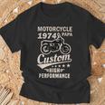 オートバイ バイク 2輪車 お父さん 祖父 1974年 生まれ 誕生日 ヴィンテージ 服 Tシャツ 高齢者への贈り物