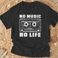 カセット No Music No Life Music Lover Tシャツ 高齢者への贈り物