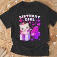 キッズ 4歳の誕生日、4歳の女の子、子猫、番号4 Tシャツ 高齢者への贈り物