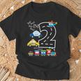 キッズトラック 電車 2歳の誕生日パーティー 幼児 2歳 誕生日 Tシャツ 高齢者への贈り物
