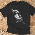 クラリネットを弾く猫 面白い猫ミュージシャン クラリネット教師 Tシャツ 高齢者への贈り物
