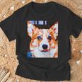 コーギー・ポートレート キュビズム・アート Tシャツ 高齢者への贈り物
