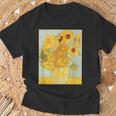 ゴッホのひまわりアートアーティスト向け Tシャツ 高齢者への贈り物
