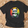 サングラス付きパンダ ラスタカラー Tシャツ 高齢者への贈り物