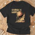 シーシュポス・イズ・ハッピー面白いギリシャ神話ミーム哲学 Tシャツ 高齢者への贈り物
