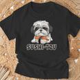 シーズー寿司 すしーず 犬 おもしろい しーず 寿司好き犬 Tシャツ 高齢者への贈り物