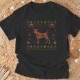 ジャックラッセルテリア レッド 格子柄 犬 アグリークリスマスセーター Tシャツ 高齢者への贈り物