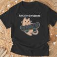 スケートボード猫sk8スケートボードで保存 Tシャツ 高齢者への贈り物