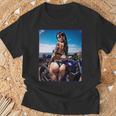 セクシーガールグラフィックtシャツ セクシーなラティーナガール&バイクビーチ。 長袖tシャツ Tシャツ 高齢者への贈り物