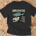 ダンクルオステウス Dunkleosteus Facts 古代魚 恐竜 海洋 生物 学習 図解 Tシャツ 高齢者への贈り物