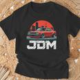 ディストレス Jdm レジェンド ドリフト レース レッドカー 東京スカイライン ギフト 長袖tシャツ Tシャツ 高齢者への贈り物
