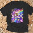 トーストスペース 猫 パンローフキャット レインボーギャラクシー Tシャツ 高齢者への贈り物