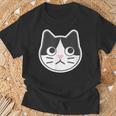 ハチワレ《ふぇいす》ねこ 猫【どうぶつフレンズ】シンプル 顔 ゆるくて かわいい 動物 イラスト Tシャツ 高齢者への贈り物