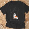 ハロウィン おばけ 読書 かわいい マジカル 本 恋人 本の虫 Tシャツ 高齢者への贈り物