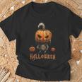 ハロウィン不気味なパンプキンシャツ Tシャツ 高齢者への贈り物