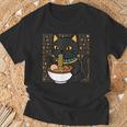 バストキャット ラーメン エジプト エジプト神話 女神バステット Tシャツ 高齢者への贈り物