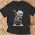 パンダ ホールドマイク 歌う ダンス 動物 グラフィック パンダ Tシャツ 高齢者への贈り物