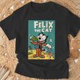 フェリックス・ザ・キャット・ムーン・ドリーマー レトロ1920年代天体アニメーション Tシャツ 高齢者への贈り物
