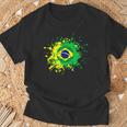 ブラジルの旗が付いたブラジルのバレーボール Tシャツ 高齢者への贈り物