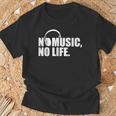 ヘッドホン No Music No Life Music Lover Tシャツ 高齢者への贈り物