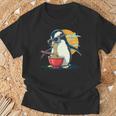 ペンギン食べる ラーメン サングラス アートワーク 和麺 Tシャツ 高齢者への贈り物