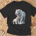 ホワイトタイガー、ネコの動物 Tシャツ 高齢者への贈り物