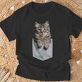 ポケットに入ったノルウェージャンフォレストキャット Tシャツ 高齢者への贈り物