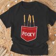 ポッキーポケット チョコレート ジャパン デザート 楽しいギフト Tシャツ 高齢者への贈り物