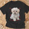 マルチーズ 犬 オーナー ラバー デザイン 子犬 ハート デザイン Tシャツ 高齢者への贈り物