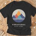 ミニマルなアンナプルナベースキャンプ 山モチーフ ハイキング Tシャツ 高齢者への贈り物