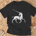 ユニコーン 神話上の生き物 おとぎ話 ファンタジー ヴィンテージ 古い Unicorn Fairy Tale Horse 長袖tシャツ Tシャツ 高齢者への贈り物