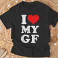 ユーズド加工 I Heart My Girlfriend アパレル I Love My Gf Tシャツ 高齢者への贈り物