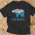 レイク・バートン 山 パープル セッティング ヒマワリ ネイチャーウッド Tシャツ 高齢者への贈り物