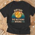 レトロ ビリヤニ Did Nothing Wrong ヴィンテージ ビリヤニ 食品愛好家 Tシャツ 高齢者への贈り物