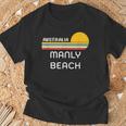 レトロ マンリービーチ オリジナル オーストラリア ヴィンテージ 70年代サンセット アート Tシャツ 高齢者への贈り物