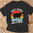 レトロ 面白い カピバラ Don't Worry Be Capy Tシャツ 高齢者への贈り物