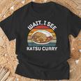 ヴィンテージ カツカレー 待つ カツカレー 和食 Tシャツ 高齢者への贈り物