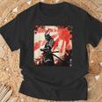 侍 日本のレトロアート 武士道 ヴィンテージ戦士 Tシャツ 高齢者への贈り物