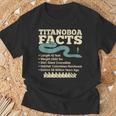 古代最強蛇ティタノボア解説 Titanoboa Facts 恐竜時代雑学 科学学習 Tシャツ 高齢者への贈り物