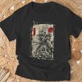 手描きの日本の侍 ヴィンテージ ソードマン アニメ 武士道 Tシャツ 高齢者への贈り物