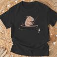 漁師 アングラーカピバラ フィッシング Tシャツ 高齢者への贈り物
