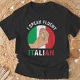 私は流暢なイタリア語を話します、イタリアの手のジェスチャー、私はイタリアが大好きです Tシャツ 高齢者への贈り物